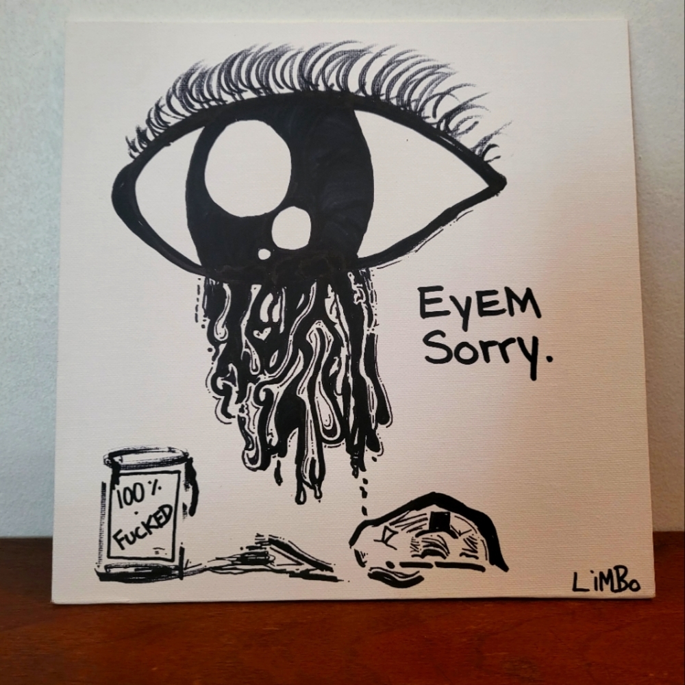 Black Marker Sketch | Eyedeas | LiMBo | 9x9 Canvas